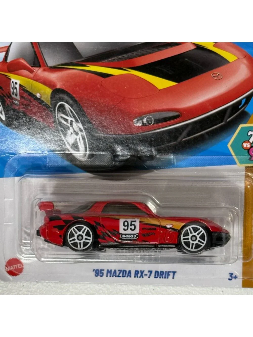 Hot Wheels Mazda RX-7 Drift 1995 70s vs 90s 163/250 Diecast Car